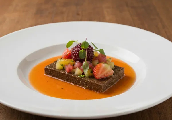 Fruta y un Puñado de Frutos Secos