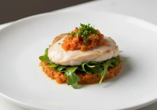 Pechuga de Pollo al Ajillo con Ensalada Verde