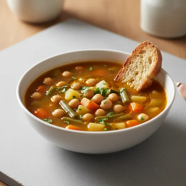 Sopa de Verduras con Garbanzos