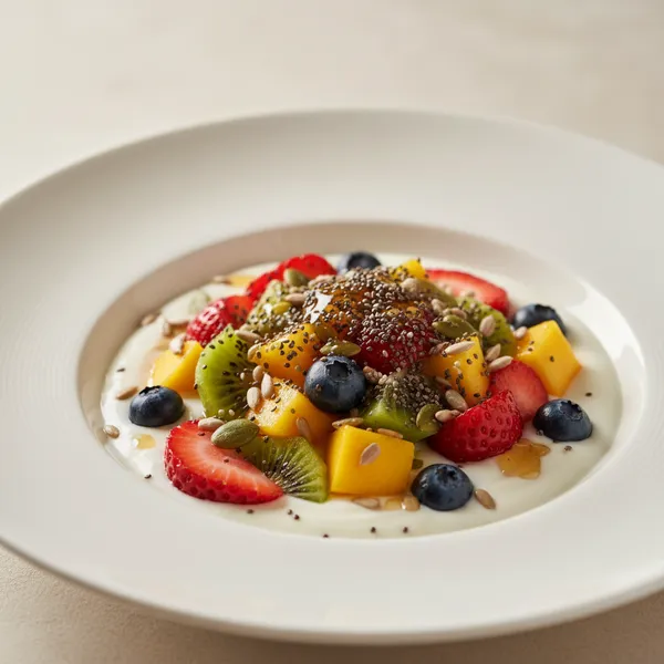 Yogur Natural con Fruta y Semillas