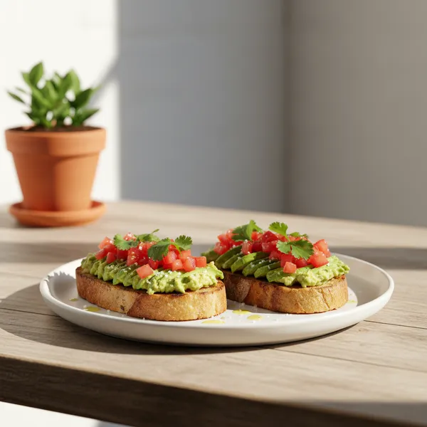 Tostadas con aguacate y tomate