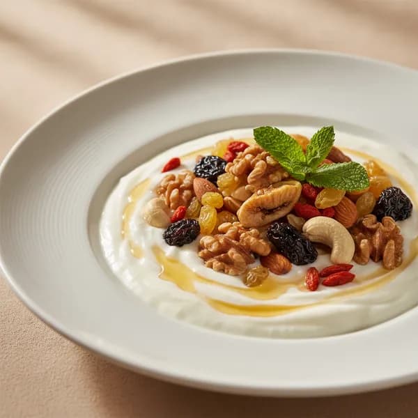 Yogur griego con frutos secos