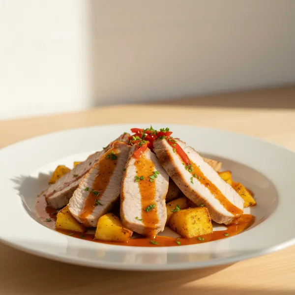 Lomo de cerdo con patatas