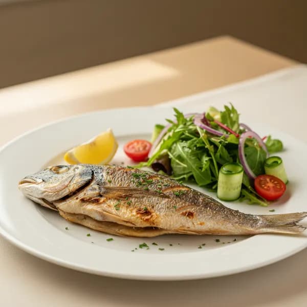 Dorada a la plancha con ensalada