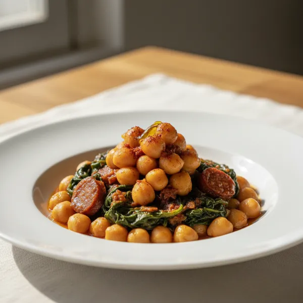 Garbanzos con espinacas