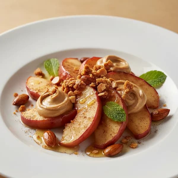 Manzana con mantequilla de almendra