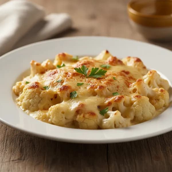 Coliflor gratinada con queso