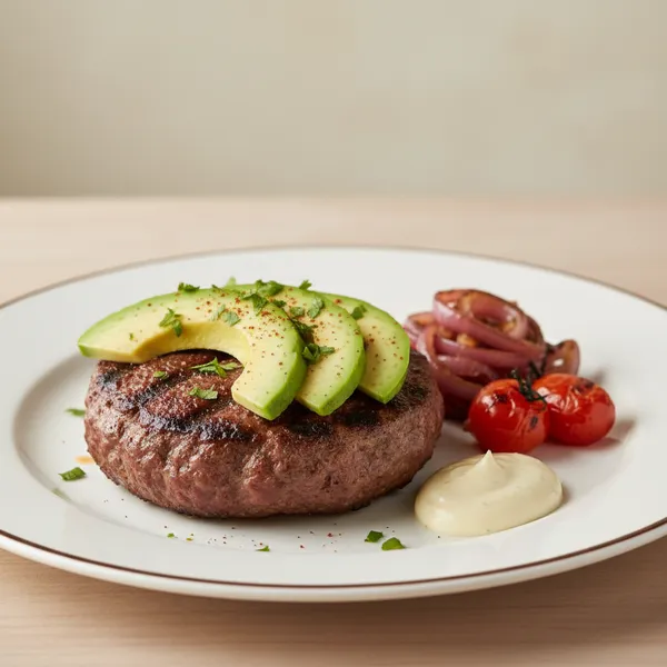 Hamburguesa sin pan con aguacate