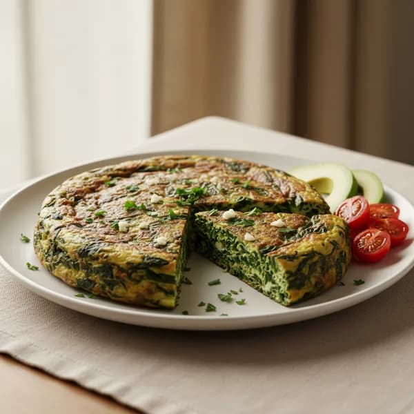 Tortilla keto de espinacas