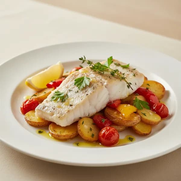 Merluza al horno con patatas