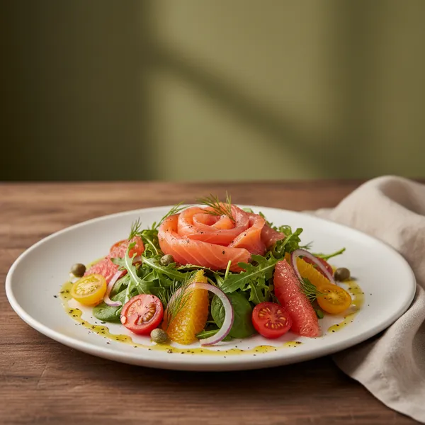 Ensalada de salmón ahumado