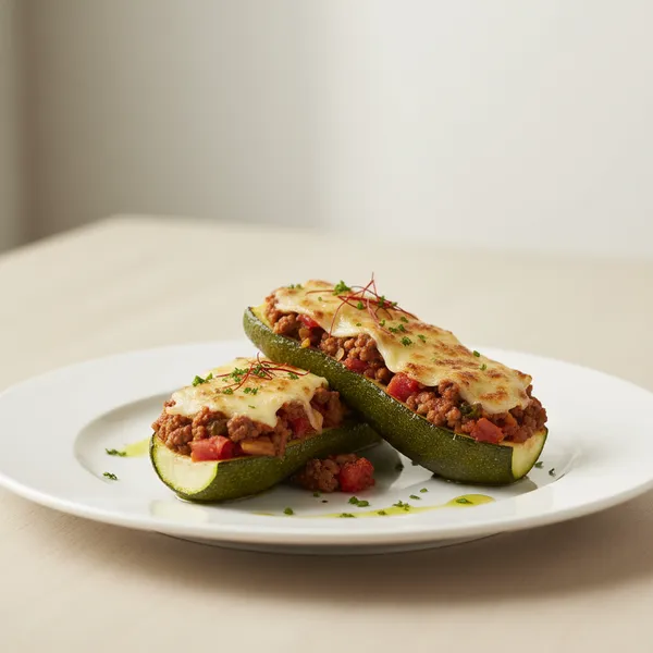 Calabacines rellenos de carne