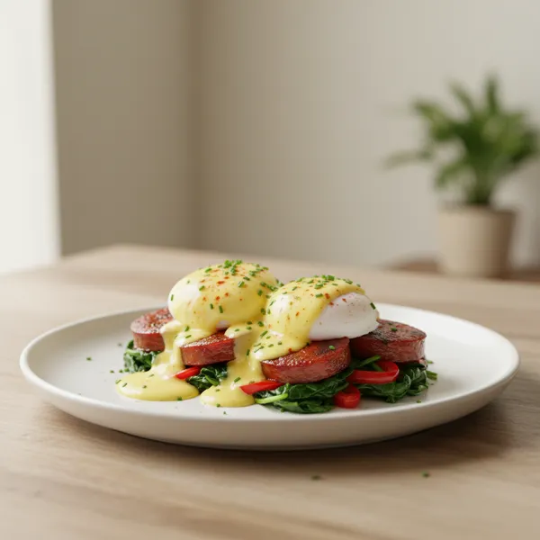 Huevos benedictinos sin pan