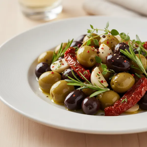 Aceitunas mixtas con hierbas