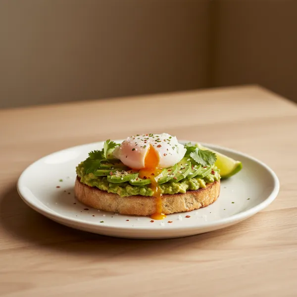 Tostada de aguacate con huevo pochado