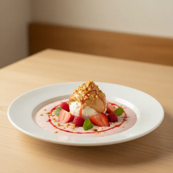 Batido de fresas con crema de cacahuete