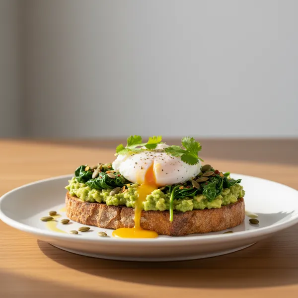 Tostada de aguacate y espinacas