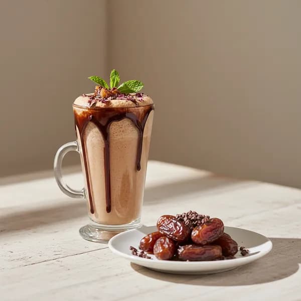 Batido energetico de datiles y cacao