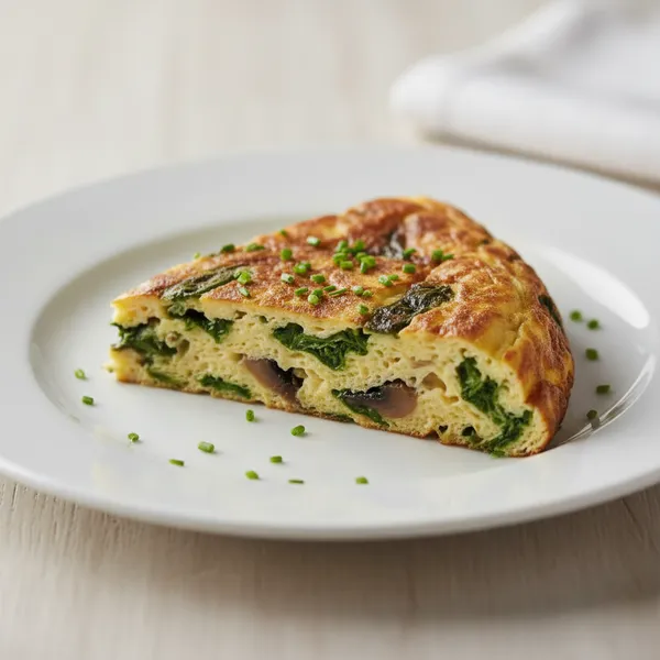 Tortilla de espinacas y champiñones