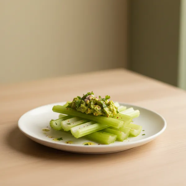 Bastones de apio con aguacate