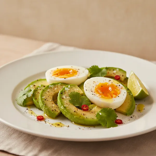 Huevo cocido con aguacate