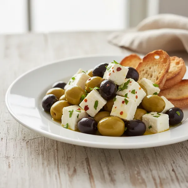 Aceitunas con queso fresco