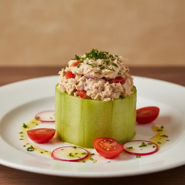 Pepino relleno de atun