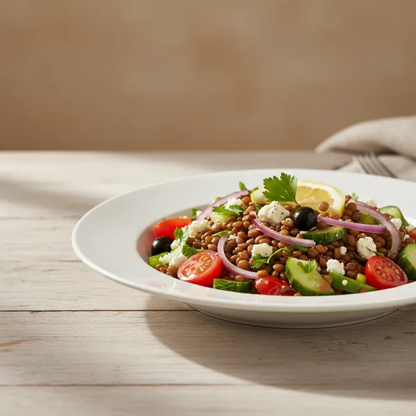 Ensalada mediterranea de lentejas