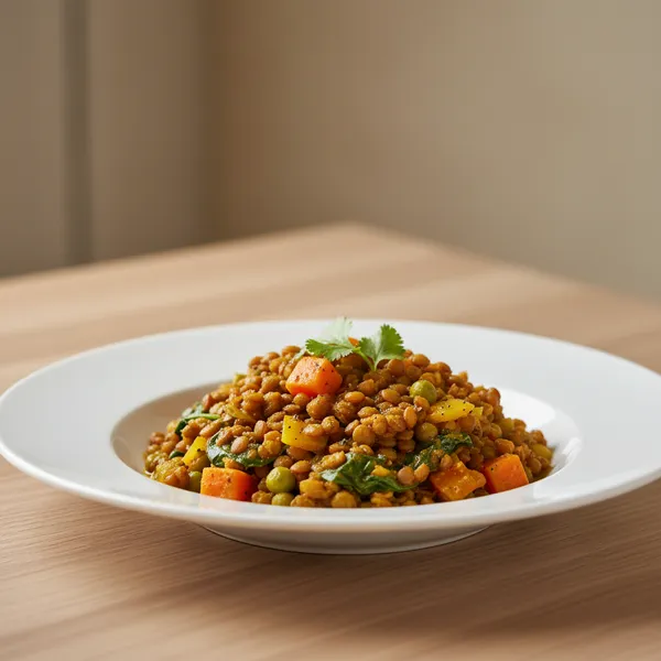 Lentejas con verduras al curry
