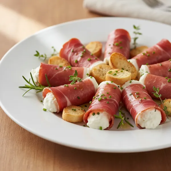 Rollitos de jamón serrano con queso crema