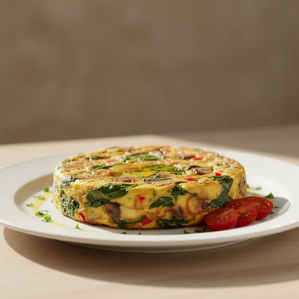 Tortilla de Espinacas y Champiñones Ligera