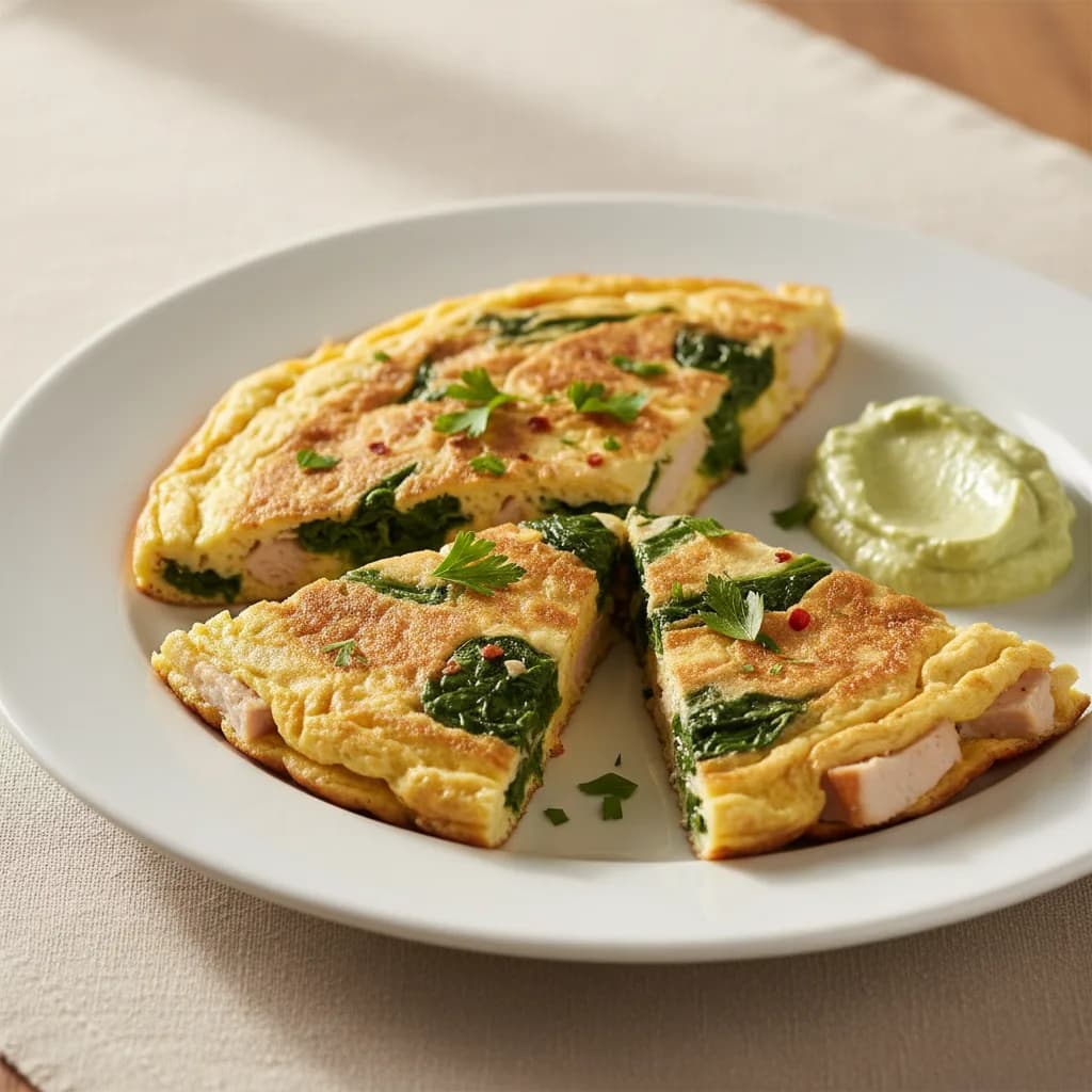 Tortilla de Claras con Espinacas y Pavo