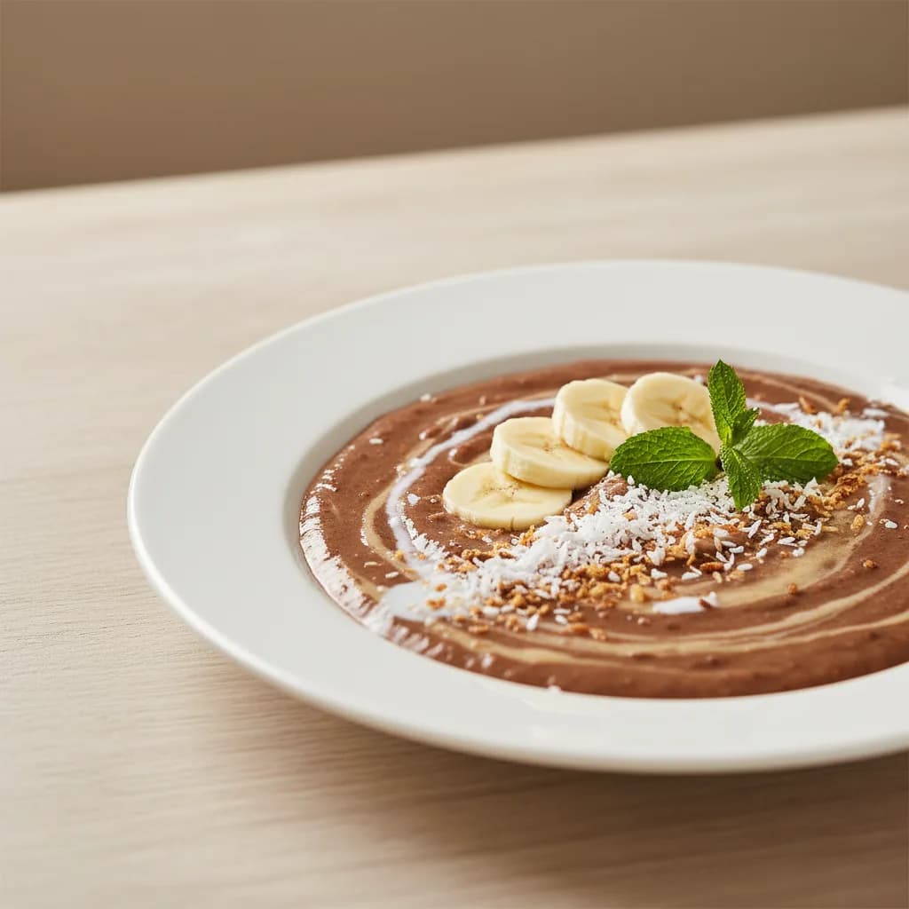 Smoothie de Cacao y Plátano con Bebida de Coco