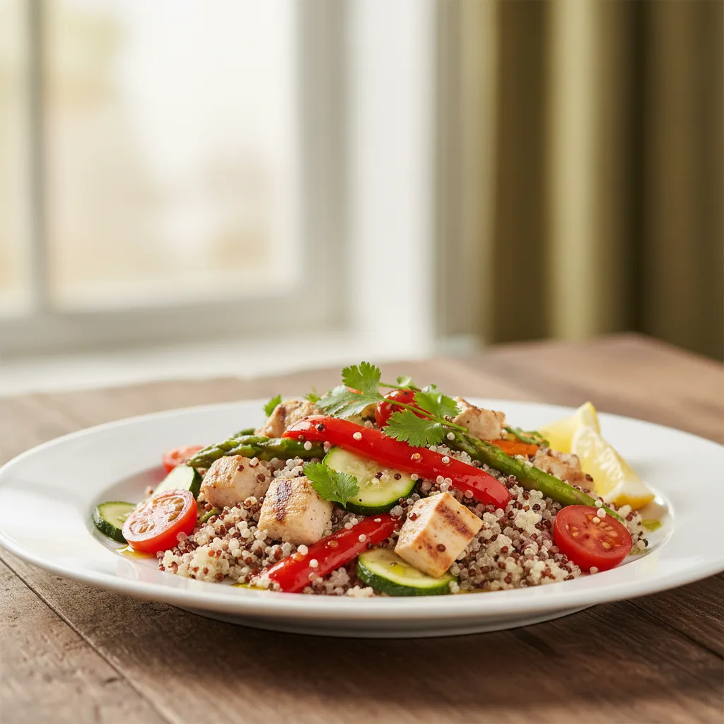 Ensalada de Quinoa con Pollo y Verduras