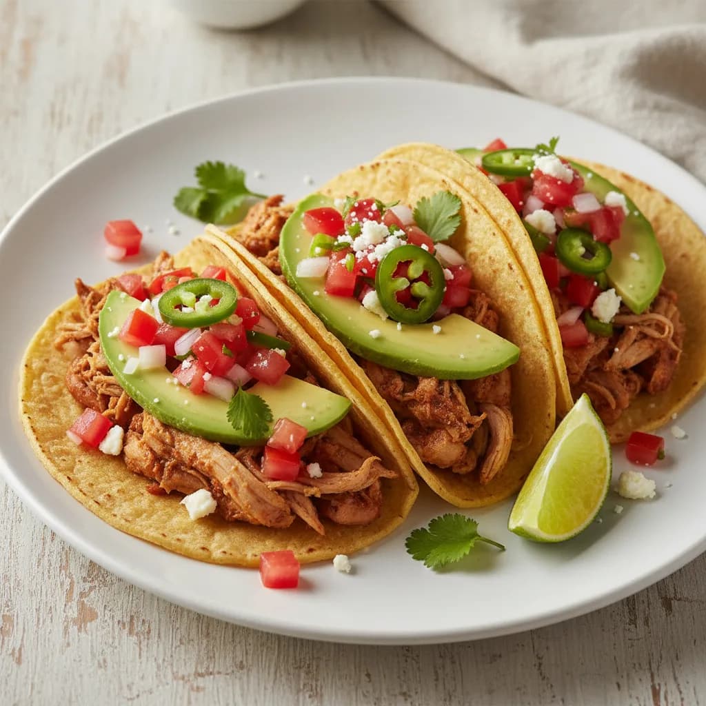 Tacos de Pavo con Aguacate y Pico de Gallo