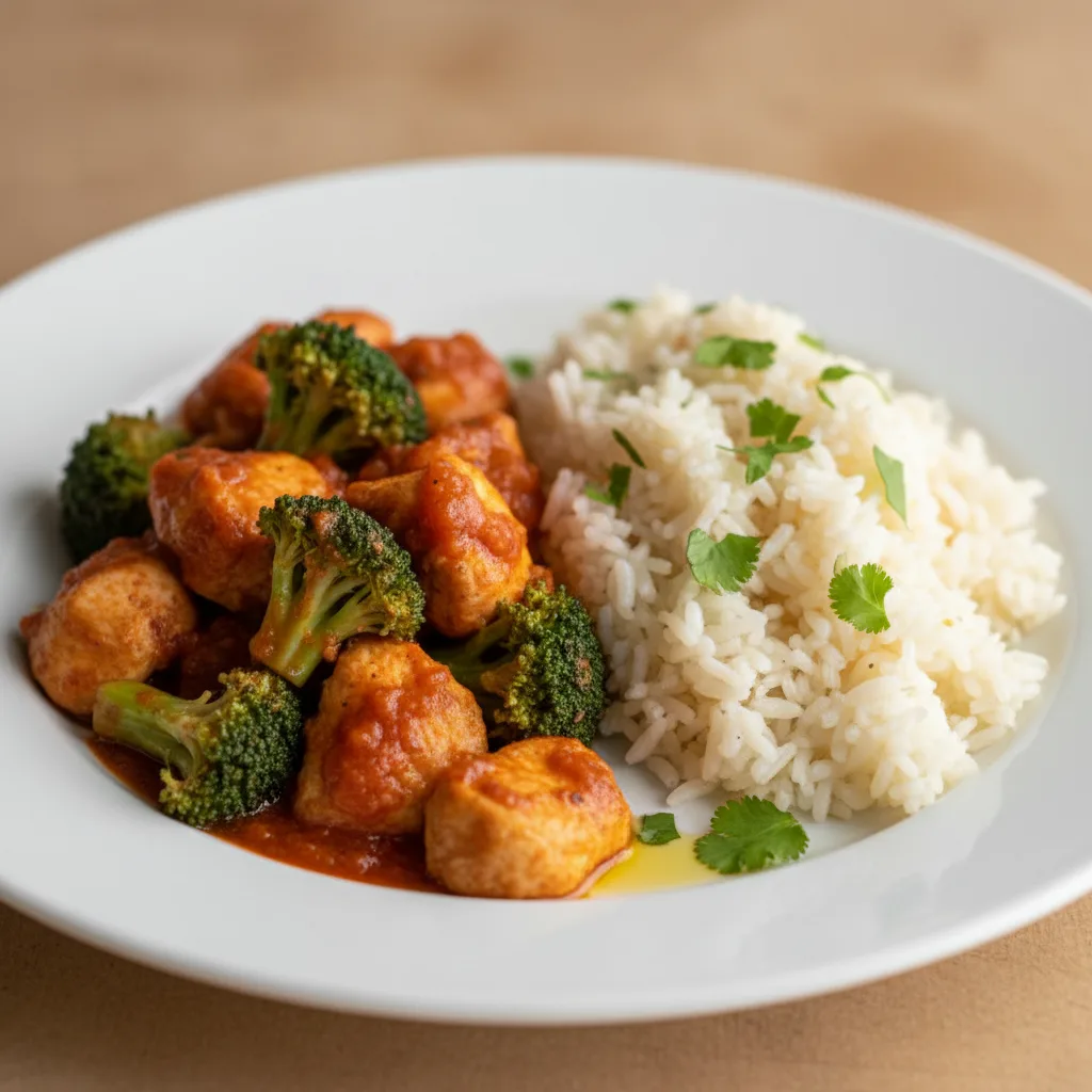 Pollo Salteado con Brócoli y Arroz Basmati