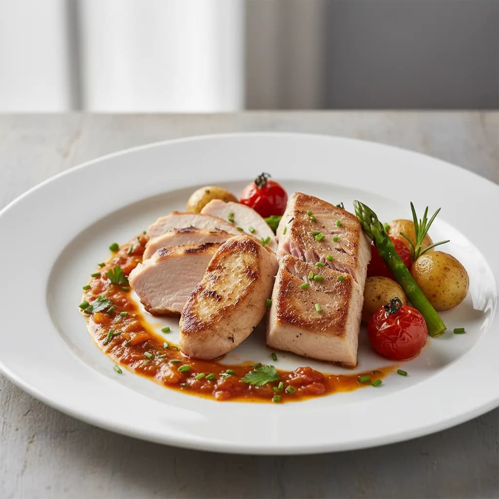 Pechuga de Pavo a la Plancha con Bonito Asado