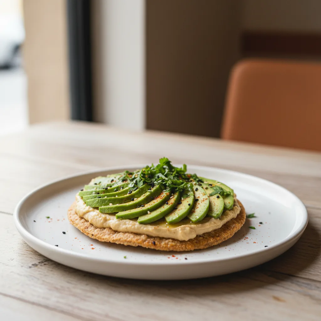 Tostada Integral con Hummus y Aguacate