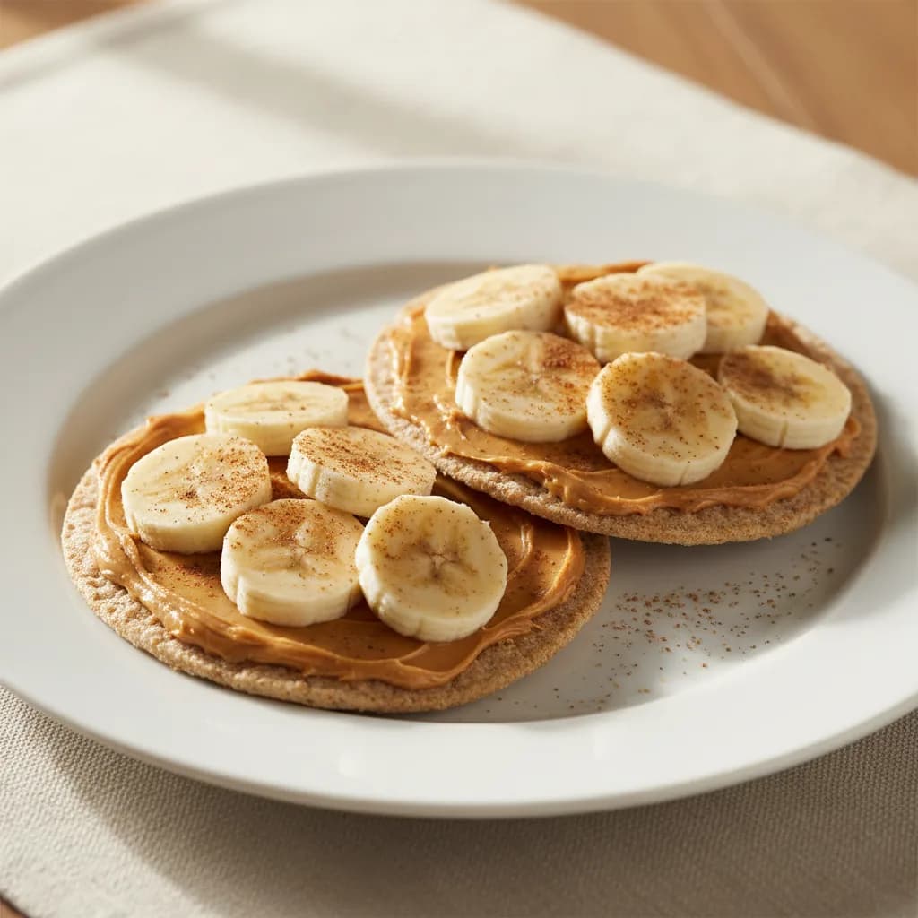 Tostadas Integrales con Mantequilla de Cacahuete, Plátano y Canela