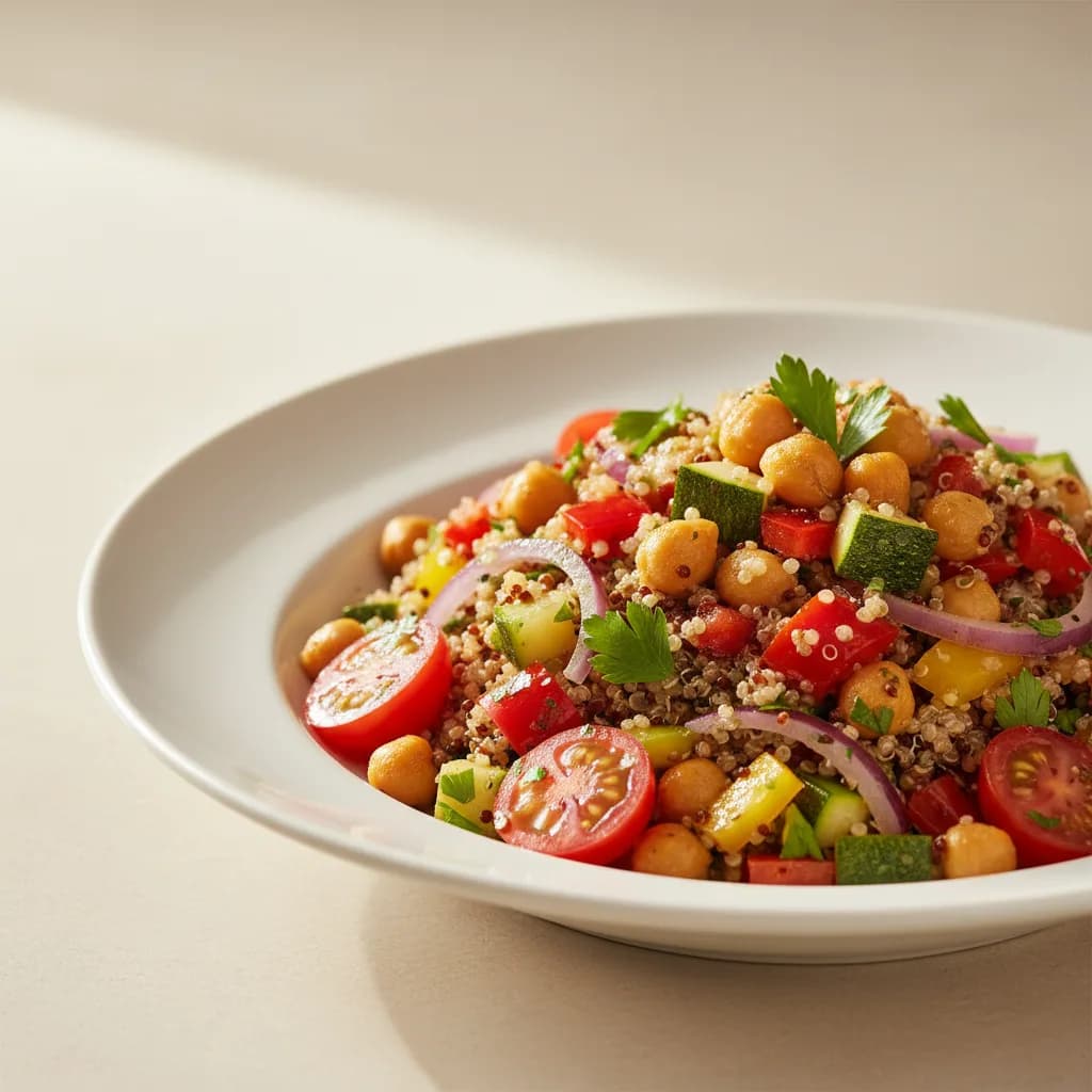 Ensalada de Quinoa con Verduras y Garbanzos