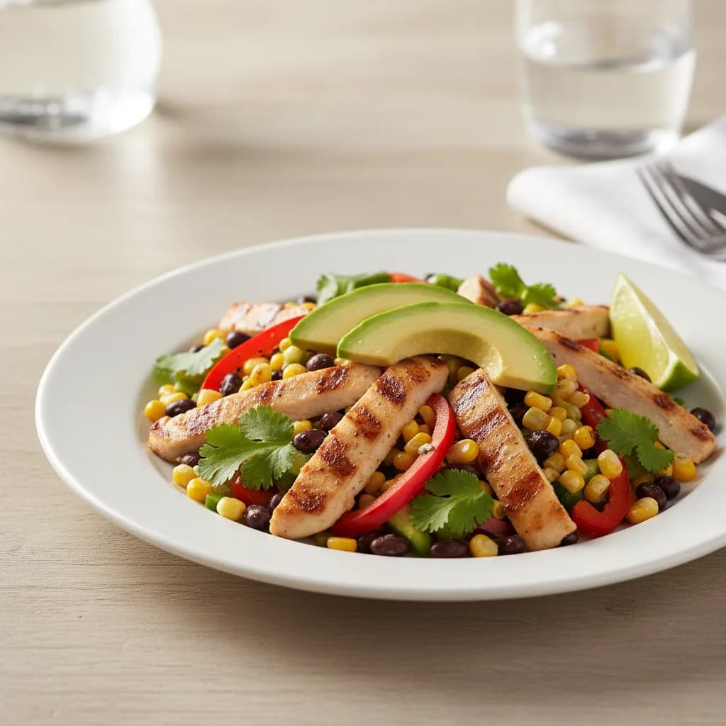 Ensalada de Pollo con Aguacate y Maíz