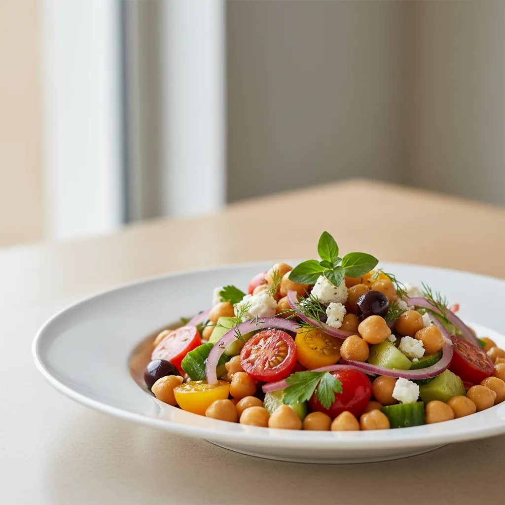 Ensalada de Garbanzos Estilo Griego