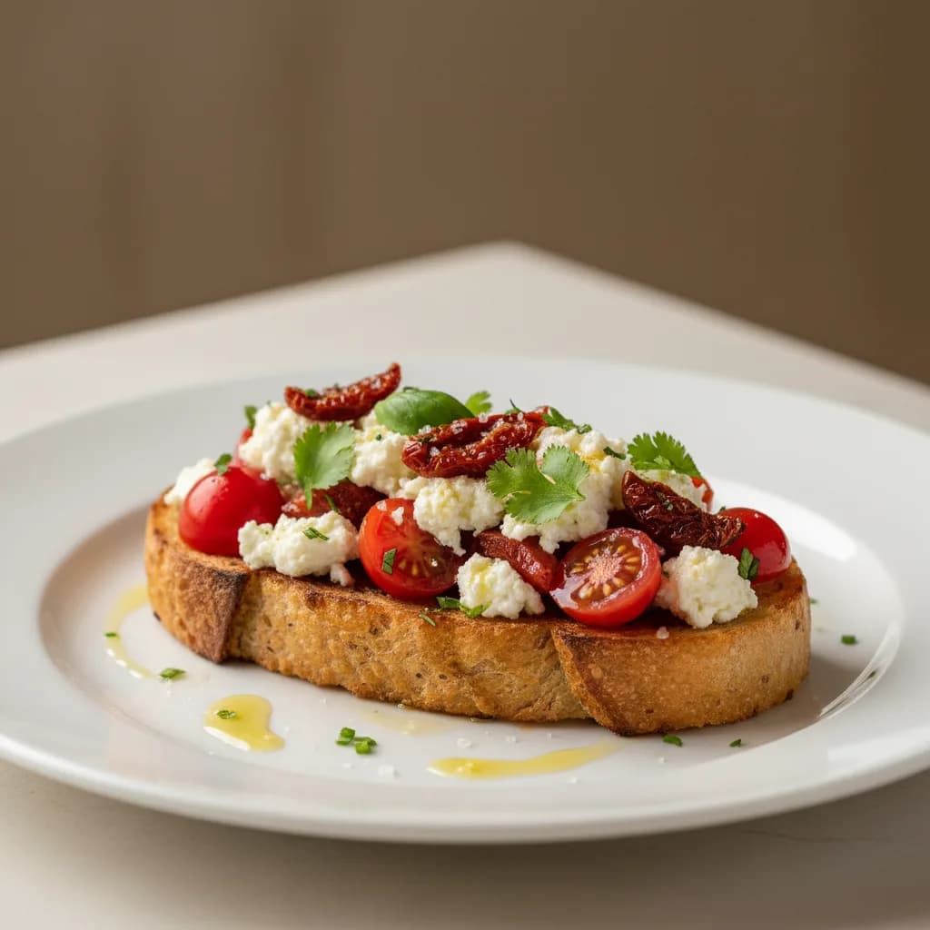 Tostada de Queso Fresco y Tomate