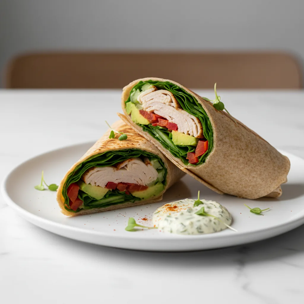 Wrap de Pavo con Aguacate y Vegetales