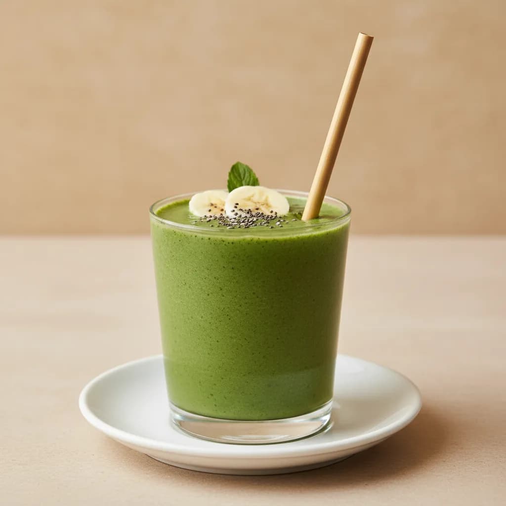 Batido Verde de Espinacas, Plátano y Chía