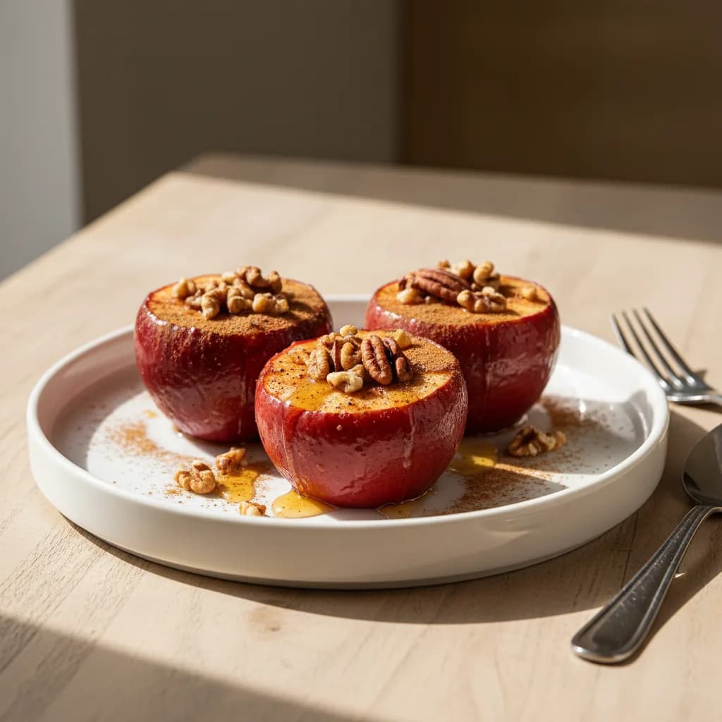 Manzana Asada con Canela y Nueces