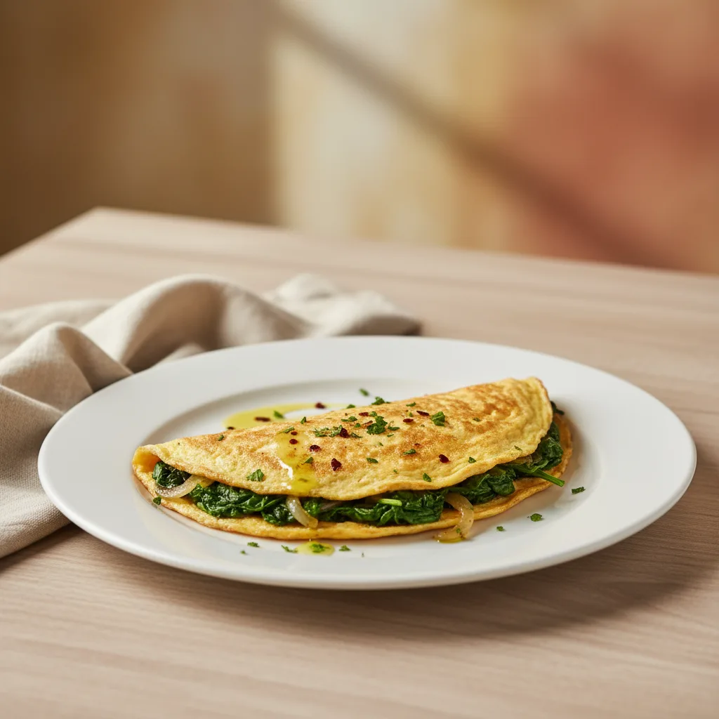 Tortilla Francesa con Espinacas
