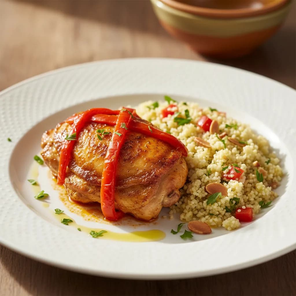 Pollo al Pimentón con Cuscús de Coliflor