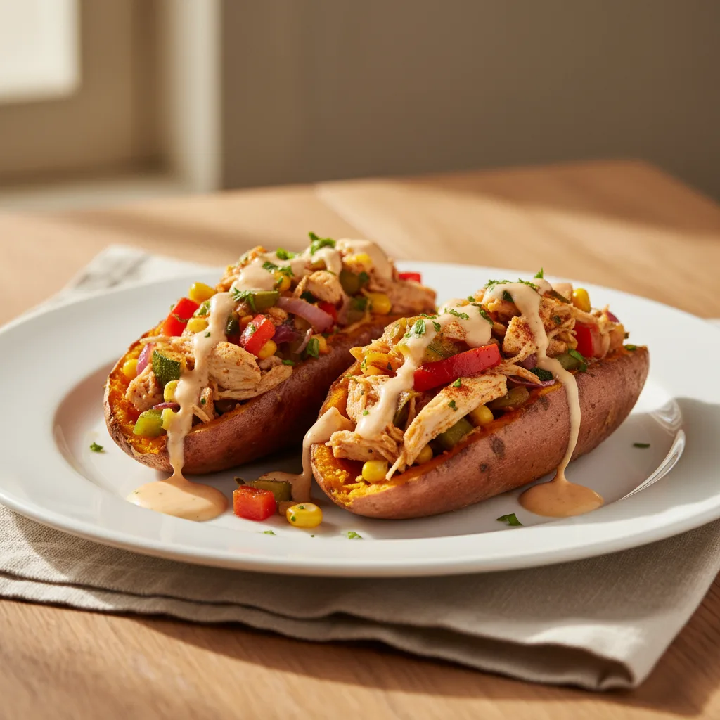 Boniato Relleno de Pollo y Verduras