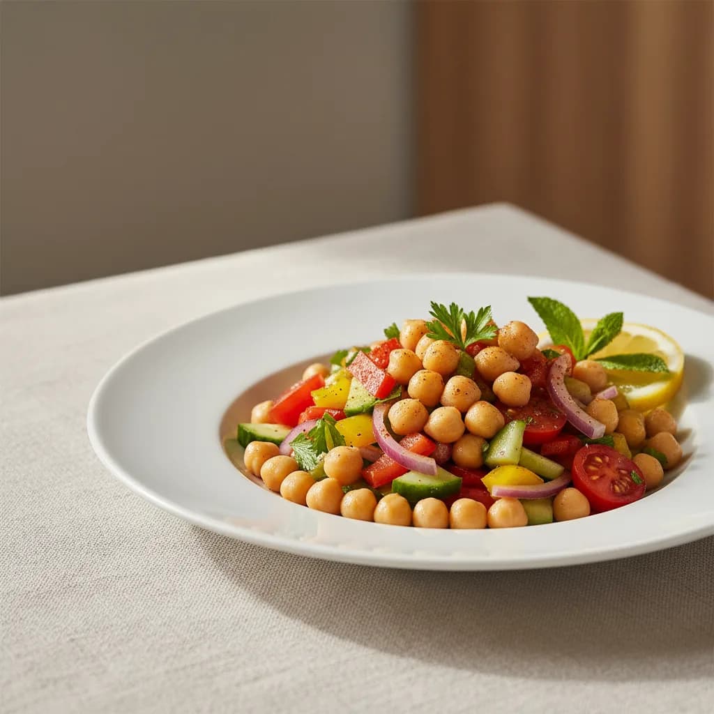 Ensalada Fresca de Garbanzos y Verduras
